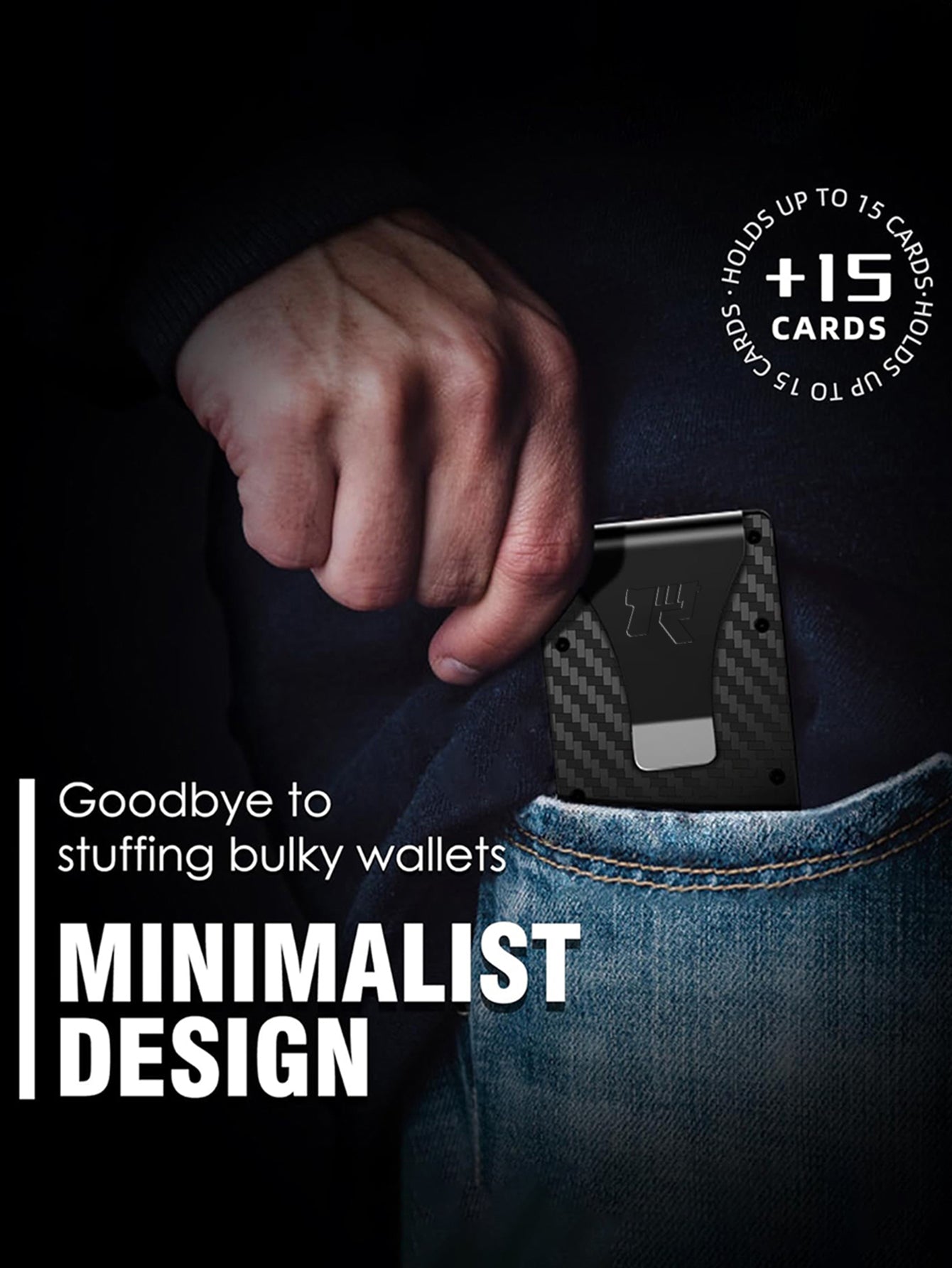 Tactical Carbon Fiber Money Clip Wallet - Rifld Ring Company