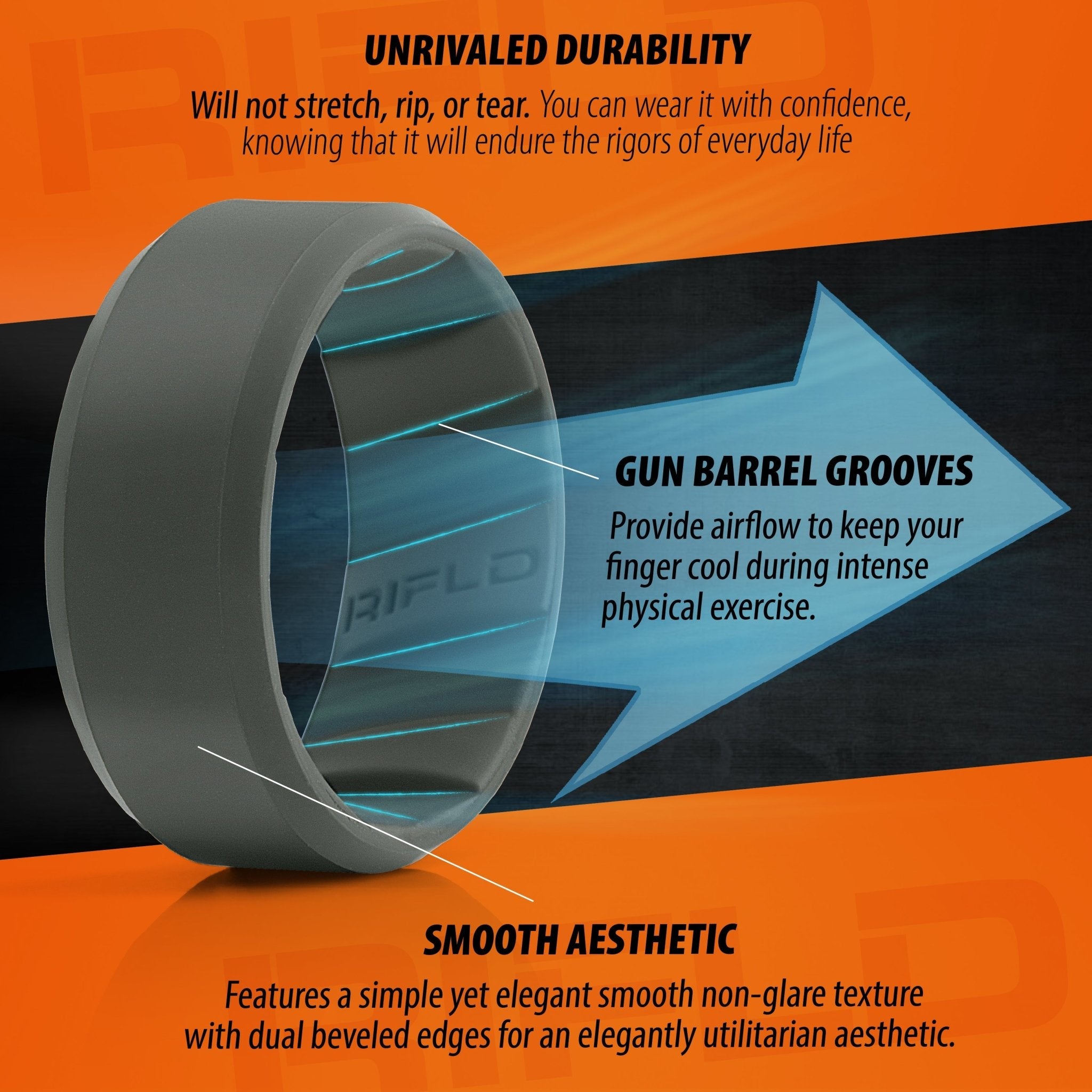 Tactical Silicone Ring Gunmetal - Rifld Ring Company